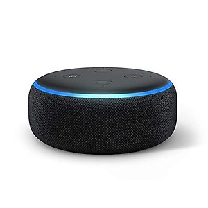 Echo Dot (3rd Gen), Certified Refurbished, Black – Improved smart speaker with Alexa – Like new, backed with 1-year warranty