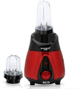 Sunmeet 750-watts Mixer Grinder with 2 Bullet Jars (530ML and 350ML) EPMG653, Color BlackRed price in India.