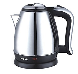 Impex Electric Kettle with Stainless Steel Body, 1.5 litre, used for boiling Water, making tea and coffee,etc. 1500 Watt Stainless Steel Electric Kettle (1.5 Litre,1500 Watts,Silver) price in India.