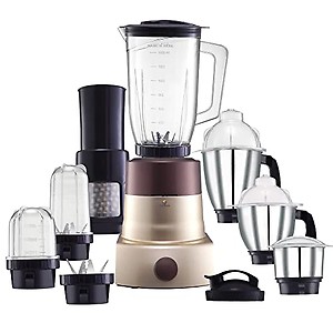 Grinish RICH 1000W Mixer Grinder With 3 Stainless Steel Jar and 3 ABS Plastic Jar with Filter Pipe price in India.