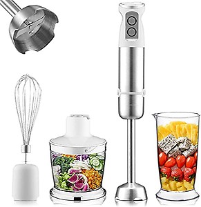 Inkbird Hand Blender 4-In-1 Stainless Steel Stem With Chopper&Whisk 6-Speed Immersion Stick Blender 500W Food Grinder Container Smoothie Maker For Infant Puree Meat Vegetable Egg Sauce,500 Watt_hours price in India.