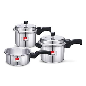 Impex 3 litre Aluminium Pressure Cooker With Outer Lid Induction and Gas Stove Compatible Pressure Cooker For Healthy Cooking, 5 Years Warranty (3 Litres, Silver) price in India.