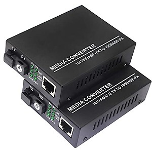 Hanutech Fast Ethernet to Converter 10/100Mbps RJ45 Port To 100Base-FX Single-Mode Fiber SMSF up to 20 Kms - 1 Pair price in India.