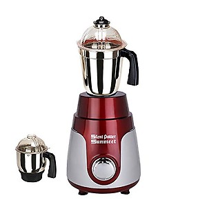 SilentPowerSunmeet Red Silver Color 750Watts Mixer Grinder with 2 Jar (1 Large Jar and 1 Chutney Jar) MGF20-SPS-800 price in India.