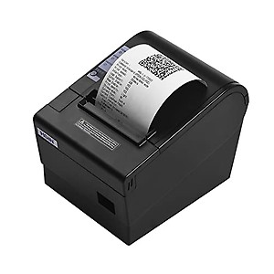 DOGOU Thermal Receipt Printer 80mm Desktop Direct Thermal Printing USB Connection 300mm/s High Speed with Auto Cutter Support ESC/POS for Shipping Business Restaurant Kitchen Supermarket Store Home price in India.