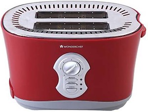 Wonderchef Crimson Edge Slice Toaster with Defrost, Reheat & Cancel Function |800 Watt| 2 Bread Slice Automatic Pop-up Electric Toaster for Kitchen| 7- Level Browning Controls|Wide Bread Slots| Auto Shut Off|Mid Cycle Cancel Feature| Removable Crumb Tray| Easy to Clean| Red| 2 Year Warranty price in India.