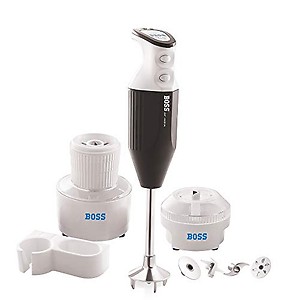 BOSS Plastic Platinum Hand Blender With Long Shaft And Laquer Finish, 180 Watt, 3-Blades, Black, 180 Watts price in India.