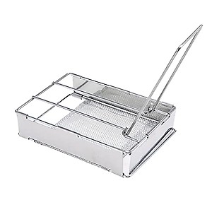 Foldable Stainl Steel Toaster Plate Portable Outdoor Camping Bread Toaster Grill