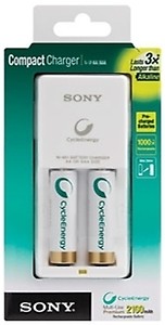 Sony BCG-34HW2KN Compact Charger & 2-pc AA Rechargeable Battery (2100mAh) price in India.