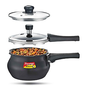 Prestige Deluxe Duo Plus Induction Base Aluminium Outer Lid Pressure Cooker (2 Litres, Black) price in India.