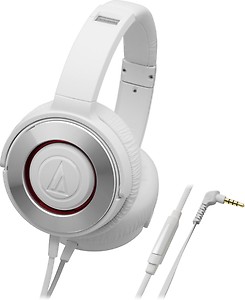Audio-Technica Solid Bass ATH-WS550iS Headphones with Mic (White) price in India.