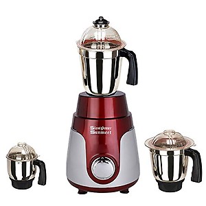 SILENTPOWERSUNMEET 750watt Mixer Grinder with 3 SJ Stainless Steel Jar (Red Silver) MA2019 Make In India (ISI Certified) 100% Copper. price in India.