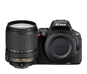 NIKON D5500 DSLR Camera Body with Single Lens: DX AF-P NIKKOR 18-55 mm F/3.5 - 5.6G VRII Kit lens (16 GB SD Card + Camera Bag)(Black) price in India.
