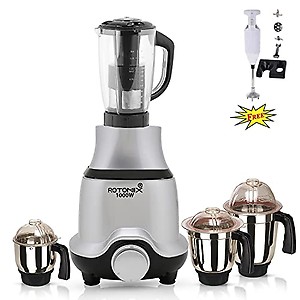 Rotomix BUTSLVSA21 1000-Watt Mixer Grinder with 2 Jars (1 Wet Jar and 1 Chutney Jar) - Silver.Make in india price in India.