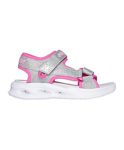 Skechers Sola Glow Light Up Sandals - Silver/Hot Pink Freeoffer