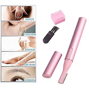 Maxed Ladies Portable Face Body Hair Electric Eyebrow Blade Trimmer Shaver Razor Remover-Pink price in India.