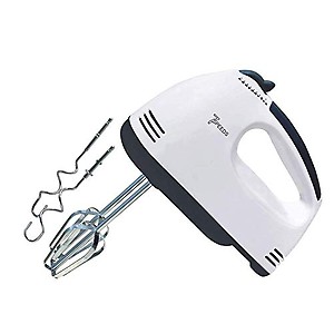 HARIHUB 7 Speed Hand Mixer/Hand Blender with 4 Pieces Stainless Blender, Bitter for Cake/Cream Mix, Food Blender, Beater for Kitchen || Beater for Cake (White) (Hand_mixer-1) price in India.
