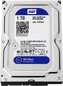 WD Blue 1 TB Desktop Internal Hard Disk Drive (HDD) (WD10EZRZ)  (Interface: SATA, Form Factor: 3.5 Inch) price in .