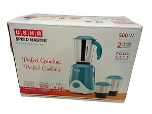 Usha speed master mixer grinder 500W , 2 years warranty. copper motor., blue price in India.