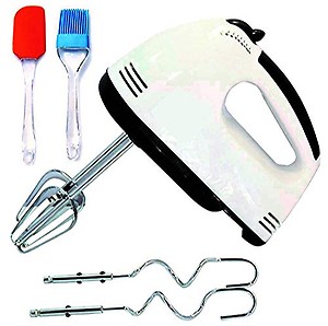 DARKZONE® Electric Hand Mixer, 260 W High Speed Hand Blender with Chrome Beater | Egg Beater for Cake | 7 Speed Control and 2 Stainless Steel Beaters,2 Dough Hooks (260 Watt + Egg Cracker) price in India.
