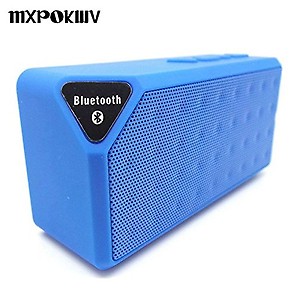 Generic Bluetooth Speaker Outdoor Loudspeaker Wireless Speaker Mini Double Stereo Music Surround Bass Box Support Aux, Memory Card (Blue) price in India.