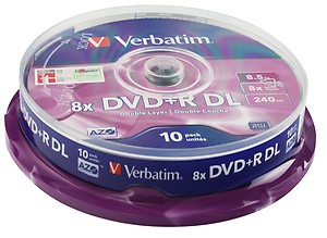 Verbatim Dvd+R Dl 10Pk Spindle price in India.