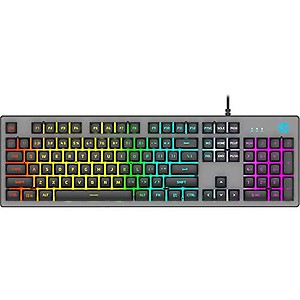 (Renewed) HP K500F Backlit Membrane Wired Gaming Keyboard, Backlit Mixed Color Lighting, Metal Panel with Logo Lighting, 26 Anti-Ghosting Keys, and Windows Lock Key(7ZZ97AA)