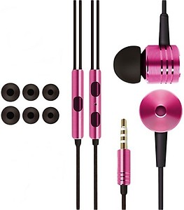 mobix Mi piston desing noise cancelling Headphone (Pink, In the Ear) price in India.