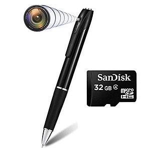 TECHNOVIEW Spy Pen 1080p, 12MP, 90° Viewing Area, Indoor Pen Camera with Free 32GB SD Card Spy Pen Hidden Security Camera - Black price in India.