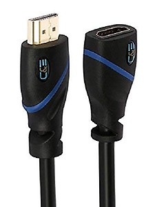 C&E 6 feet 30 awg HDMI Cable Male to Female [1.8 Meters - 1 Pack] 4K HDMI Cable [10.2Gbs with Audio and Ethernet] Gold Plated Connectors Video 4K 2160p at 30 HZ HD 1080p 3D - Xbox PS3 PS4 PC TV