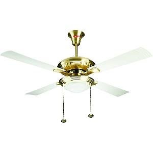 Usha Fontana One 1270mm Ceiling Fan with Decorative Lights (Antique Brass), Black price in India.