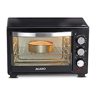 AGARO Marvel Oven Toaster Griller, 25 Litres, Motorised Rotisserie, Adjustable Temperature, 5 Heating Modes & Timer, CakeBaking, Roasting,Grilling,OTG (Black) price in India.