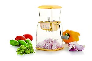 JOFIX Unbreakable Plastic Onion, Chilly, Mirchi, Dry Fruit Nuts & Vegetable Chopper Cutter with Stainless Steel Blade (Colour May Vary) Pack of 1 Pc price in India.