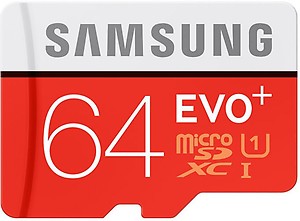 Samsung EVO+ 64 GB Class 10 Micro SDXC Memory Card (Red) price in India.