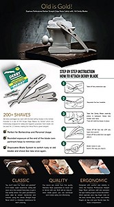 Equinox Professional Barber Straight Edge Razor Safety with 100 Derby Blades - Close Shaving Men's Manual Shaver - Barber's Favorite price in India.