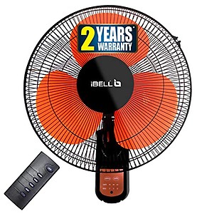 IBELL VIVA03WF High Speed Wall Fan with Remote, 3 Leaf, 406mm, Low Noise Motor (Orange in Black) price in India.