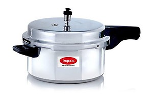 Impex 5 Litre Pressure cooker with Outer Lid, Pressure cooker with Quick and Even Heating, Virgin Grade Aluminium Pressure Cooker, 5 Years Warranty (Silver) (Non Induction Base, 5 Litres) price in India.