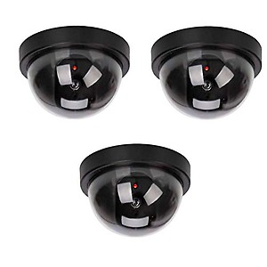 HEBEZON Dummy CCTV Dome Camera with Blinking Red LED Light for Home Or Office Security | 12 x 8 x 6 cm | Black| price in India.