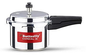 Butterfly Cordial Induction Base Aluminium Pressure Cooker with Outer Lid, 3 Litres, Silver price in India.