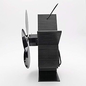 KRAAFTAR Silent 4 Blade Heat Powered Stove Fan for Wood Log Burner Fireplace Black price in India.