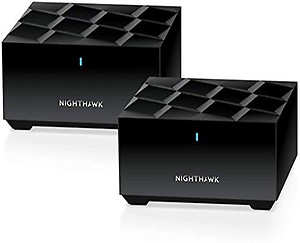 Netgear Nighthawk Whole Home Mesh WiFi 6 System (MK62) - AX1800 Router with 1 Satellite Extender, Coverage up to 3,000 sq. ft. and 25+ Devices, MK62 (12 gigabits_per_Second, Dual_Band) price in India.