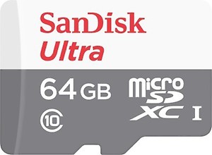 SanDisk Ultra 64 GB MicroSDXC Class 10 80 MB/s  Memory Card price in India.