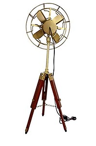 Earth Instruments Modern and Collectible Antique Fan with Wooden Tripod Stand price in India.