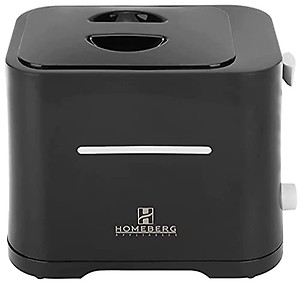 HOMEBERG 2 Slice Bread Toaster 700-Watt Auto Pop-up with Removable Crumb Tray, 7 Browning Levels with Dust cover (Black) HT699B price in India.