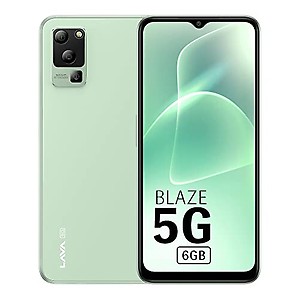 Lava Blaze 5G (Glass Blue, 6GB RAM, UFS 2.2 128GB Storage) | 5G Ready | 50MP AI Triple Camera | Upto 11GB Expandable RAM | Charger Included | Clean Android (No Bloatware) price in India.