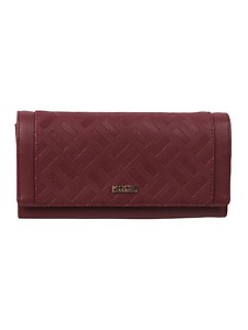 Mochi Maroon Textured Small Wallet for Women