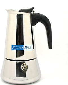 Kitchen Mart Atlasware 400 ml 6 cups Coffee Maker  (Silver) price in India.