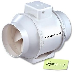 AMARYLLIS Mixflow Inline Ceiling Mounted Ventilating Fan Sigma-6, 6 Inches, White/Ivory price in India.