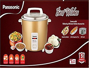 Panasonic SR-W18GH Automatic Warmer Cooker Combo Pack (4.4 Liters, Gold) price in India.