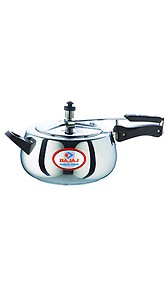 Bajaj PCX 65D Aluminium Handi Inner Lid Pressure Cooker with Induction Base, 5 litres (Silver) (PCX 65 D) price in India.